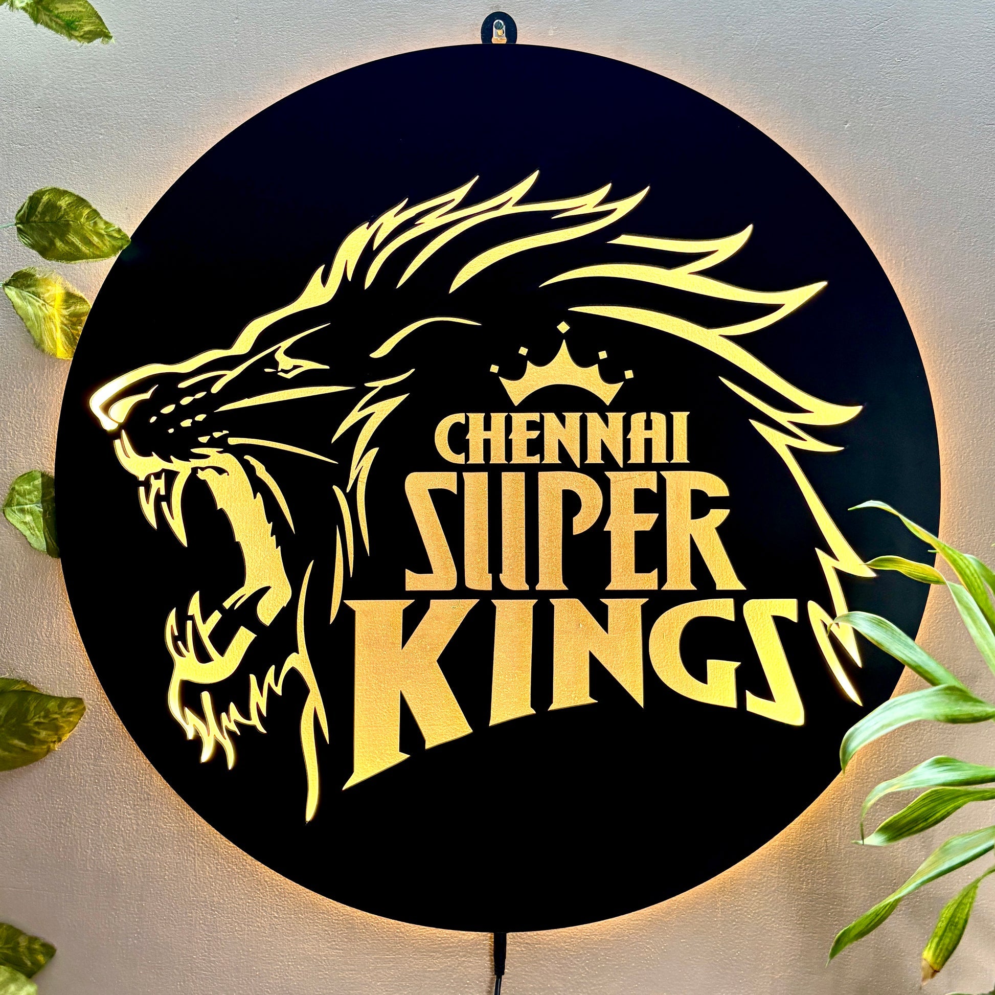 Chennai Super Kings CSK LED Wall Hanging Frame for Cricket Wall Decor