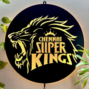 Chennai Super Kings CSK LED Wall Hanging Frame for Cricket Wall Decor