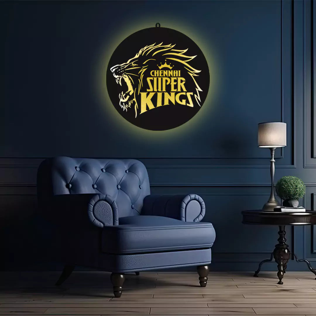 Chennai Super Kings CSK LED Wall Hanging Frame for Cricket Wall Decor