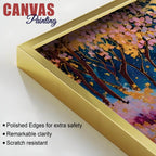 Cherry Blossom Moon Abstract Canvas Painting for Home Decor