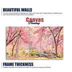 Cherry Blossom Tree Premium Wall Painting Set of Five Pieces