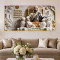 Chhatrapati Shivaji Maharaj on Royal Throne 3D Canvas Wall Painting