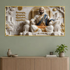 Chhatrapati Shivaji Maharaj on Royal Throne 3D Canvas Wall Painting