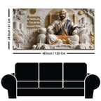 Chhatrapati Shivaji Maharaj on Royal Throne 3D Canvas Wall Painting