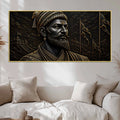 Chhatrapati Shivaji Maharaj Royal Black & Gold Metallic Look 3D Canvas Wall Painting