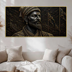 Chhatrapati Shivaji Maharaj Royal Black & Gold Metallic Look 3D Canvas Wall Painting