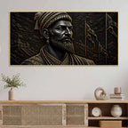 Chhatrapati Shivaji Maharaj Royal Black & Gold Metallic Look 3D Canvas Wall Painting