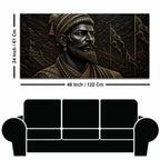 Chhatrapati Shivaji Maharaj Royal Black & Gold Metallic Look 3D Canvas Wall Painting