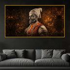 Chhatrapati Shivaji Maharaj Royal Crystal Glass Wall Painting
