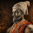 Chhatrapati Shivaji Maharaj Royal Crystal Glass Wall Painting