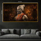 Chhatrapati Shivaji Maharaj Royal Crystal Glass Wall Painting