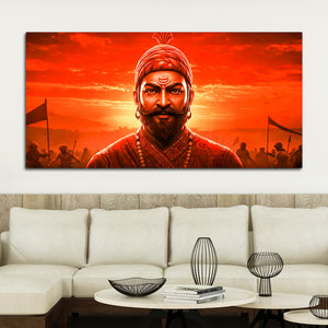 Chhatrapati Shivaji Maharaj Royal Warrior Wall Painting for Home Decor