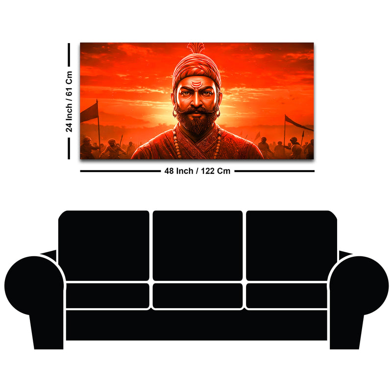 Chhatrapati Shivaji Maharaj Royal Warrior Wall Painting for Home Decor