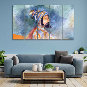 Chhatrapati Shivaji Maharaj Wall Painting Five Pieces