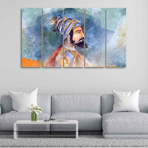 Chhatrapati Shivaji Maharaj Wall Painting Five Pieces