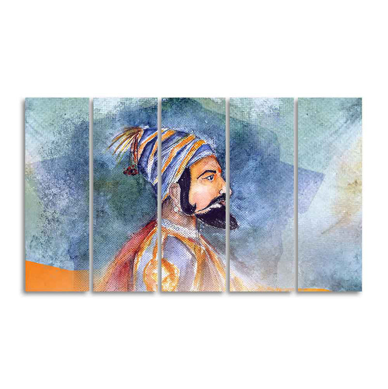 Chhatrapati Shivaji Maharaj Wall Painting Five Pieces