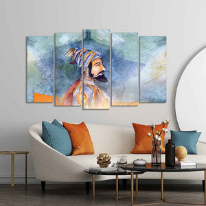 Chhatrapati Shivaji Maharaj Wall Painting Set Five Pieces