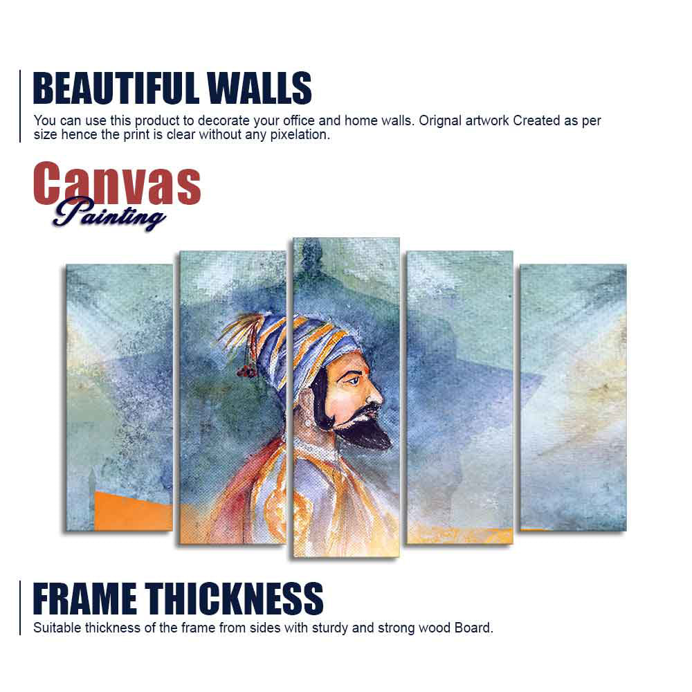 Chhatrapati Shivaji Maharaj Wall Painting Set Five Pieces