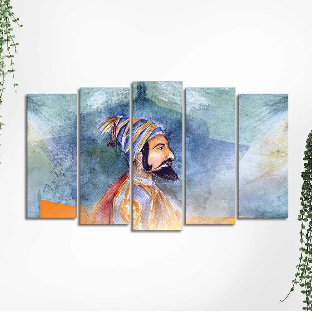 Chhatrapati Shivaji Maharaj Wall Painting Set Five Pieces