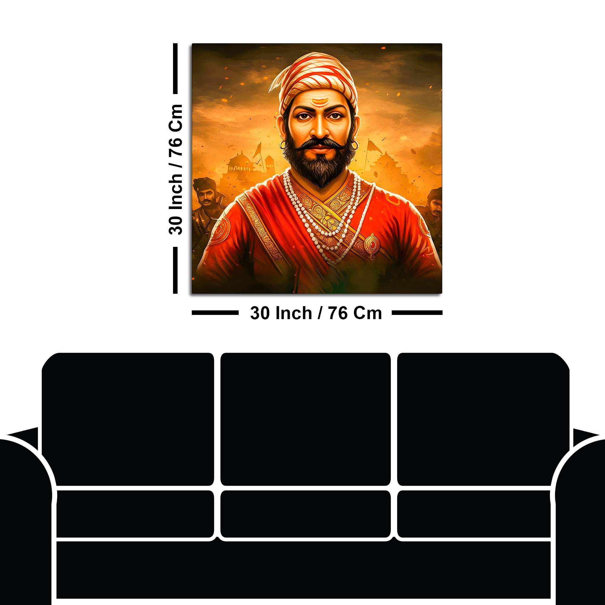 Chhatrapati Shivaji Maharaj Warrior Portrait Wall Painting