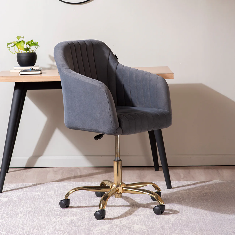 Chic Grey Accent Chair with Tufted Design