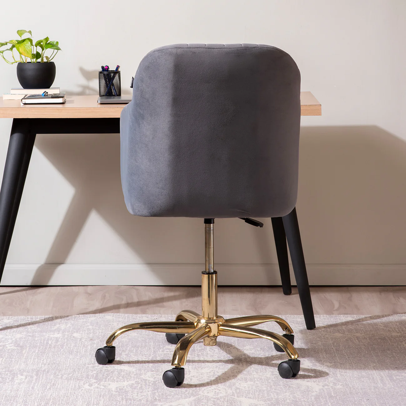 Chic Grey Accent Chair with Tufted Design