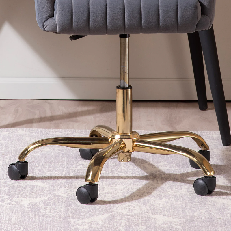 Chic Grey Accent Chair with Tufted Design
