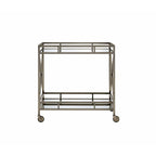 Chic X-Design Bar Trolley with Dual Mirror Shelving