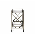 Chic X-Design Bar Trolley with Dual Mirror Shelving