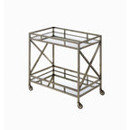 Chic X-Design Bar Trolley with Dual Mirror Shelving