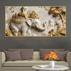 Child Riding Royal Elephant 3D Canvas Wall Painting