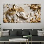 Child Riding Royal Elephant 3D Canvas Wall Painting