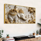 Child Riding Royal Elephant 3D Canvas Wall Painting