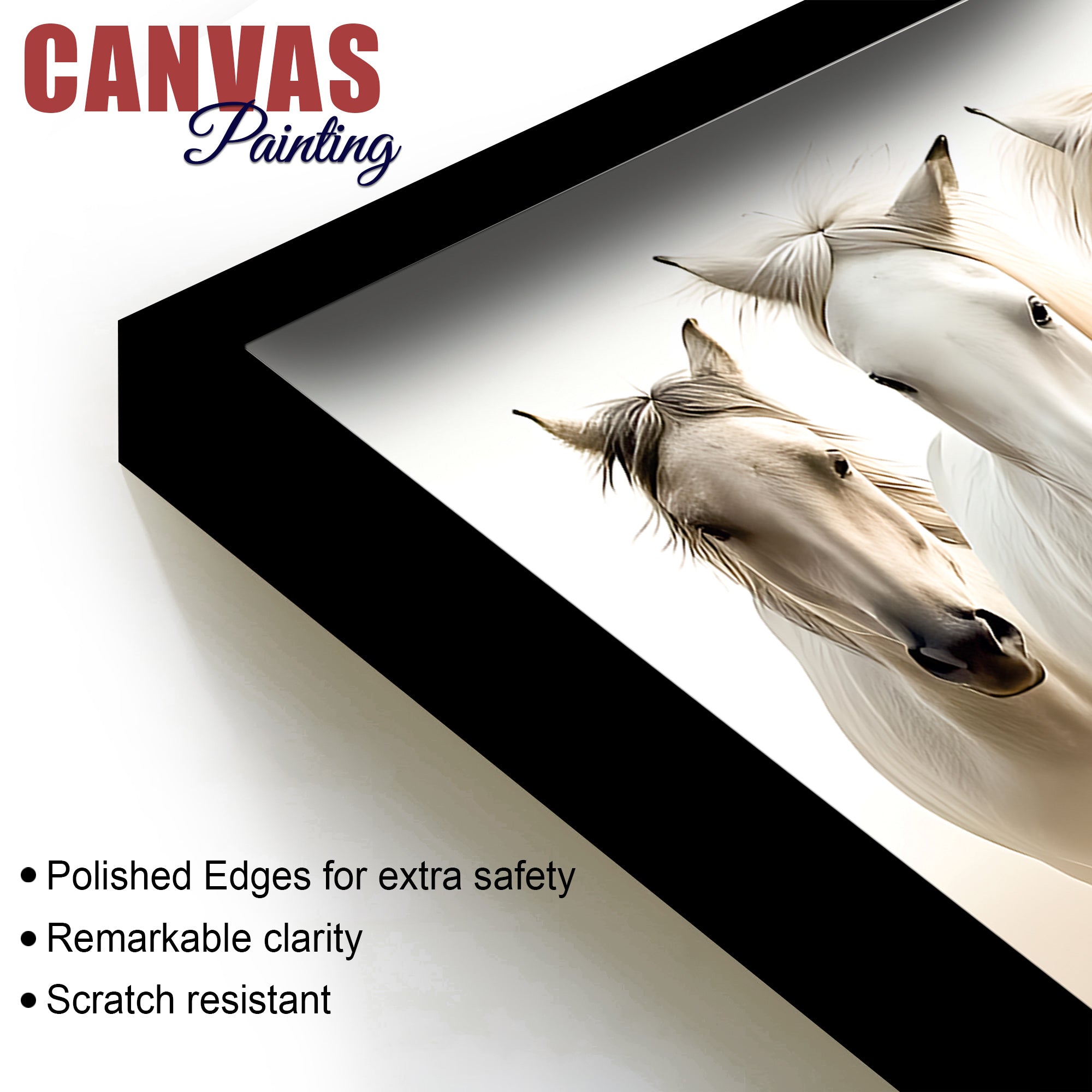 Cinematic view of Seven Horses Running Canvas Wall Painting