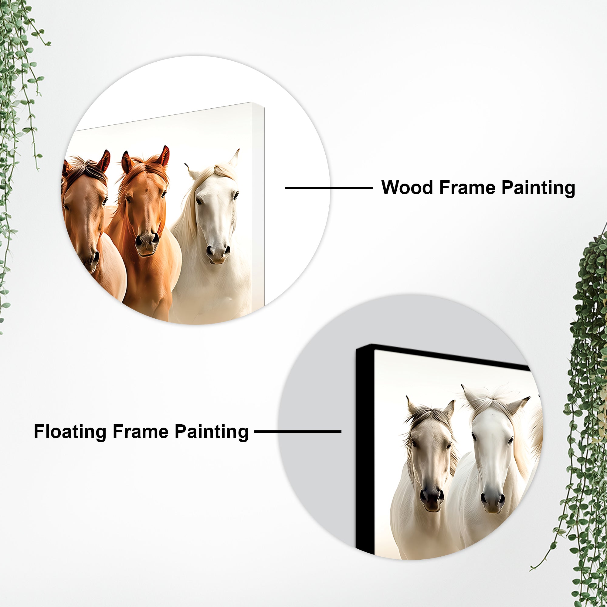 Cinematic view of Seven Horses Running Canvas Wall Painting