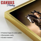 Cinematic view of Seven Running Horses Canvas Wall Painting