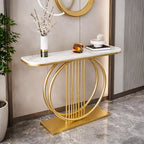 Circular Decorative Golden Metal Finish Stylish Console Table