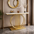 Circular Decorative Golden Metal Finish Stylish Console Table