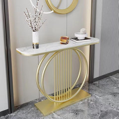 Circular Decorative Golden Metal Finish Stylish Console Table