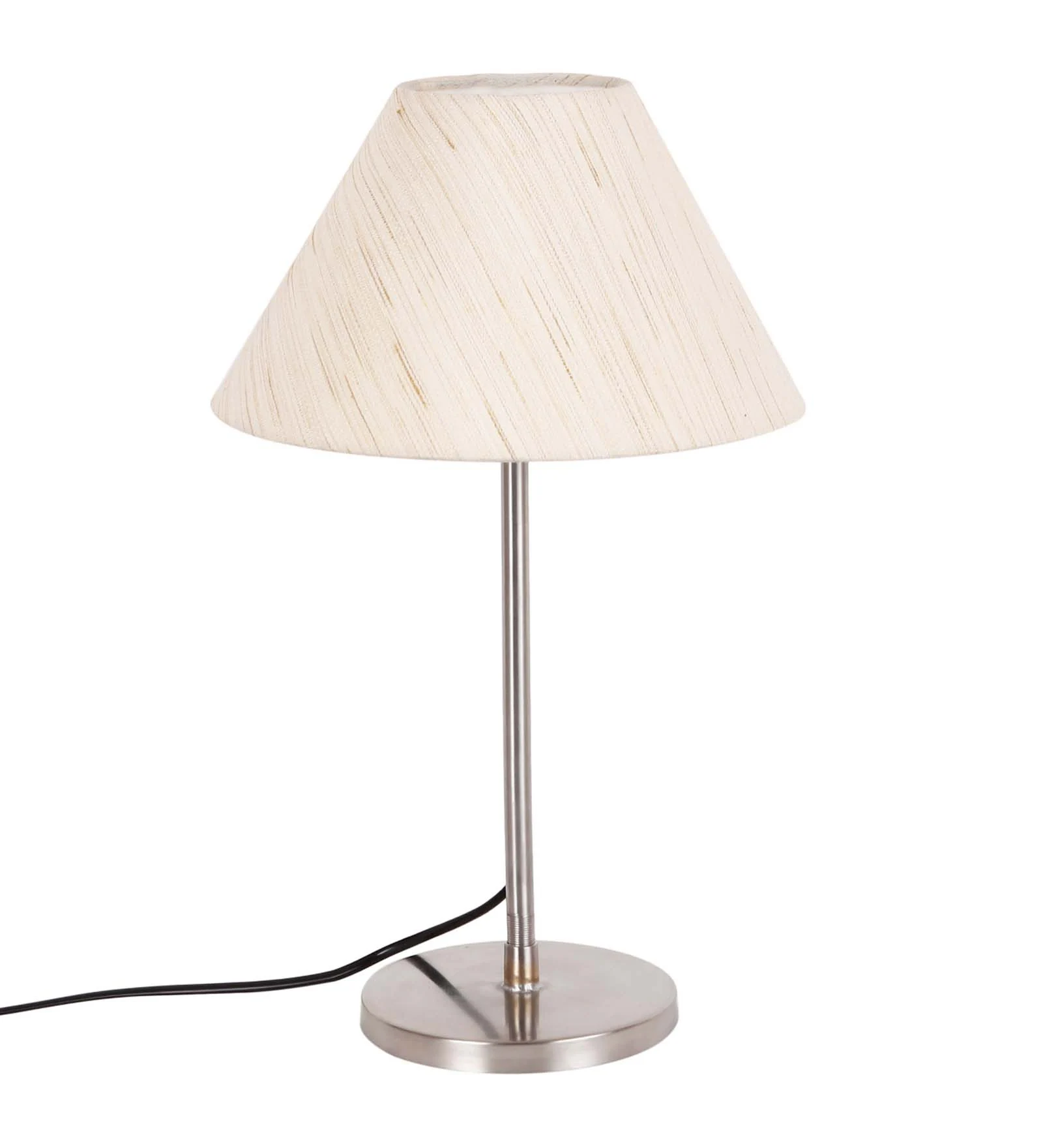 Circular Shaped Traditional Table Lamp with Silver Finish Base