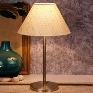 Circular Shaped Traditional Table Lamp with Silver Finish Base