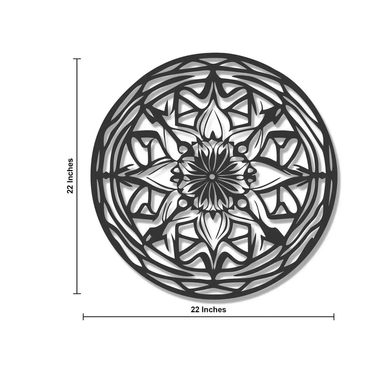 Circular Stripes Mandala Pattern Metal Art Wall Decor