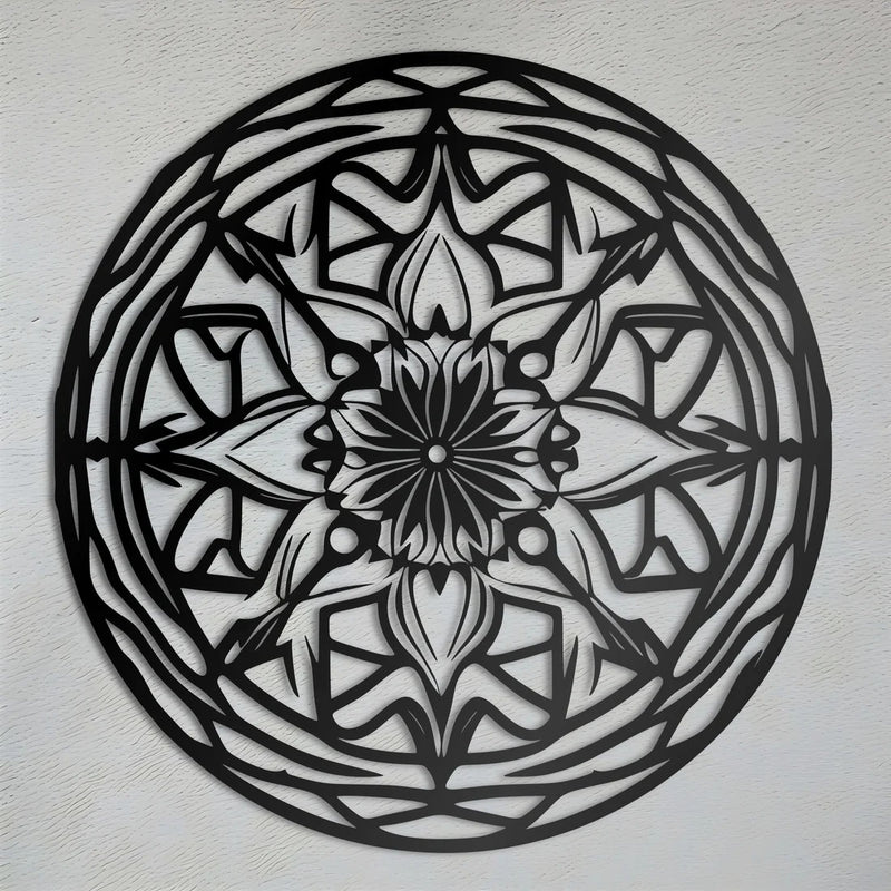 Circular Stripes Mandala Pattern Metal Art Wall Decor