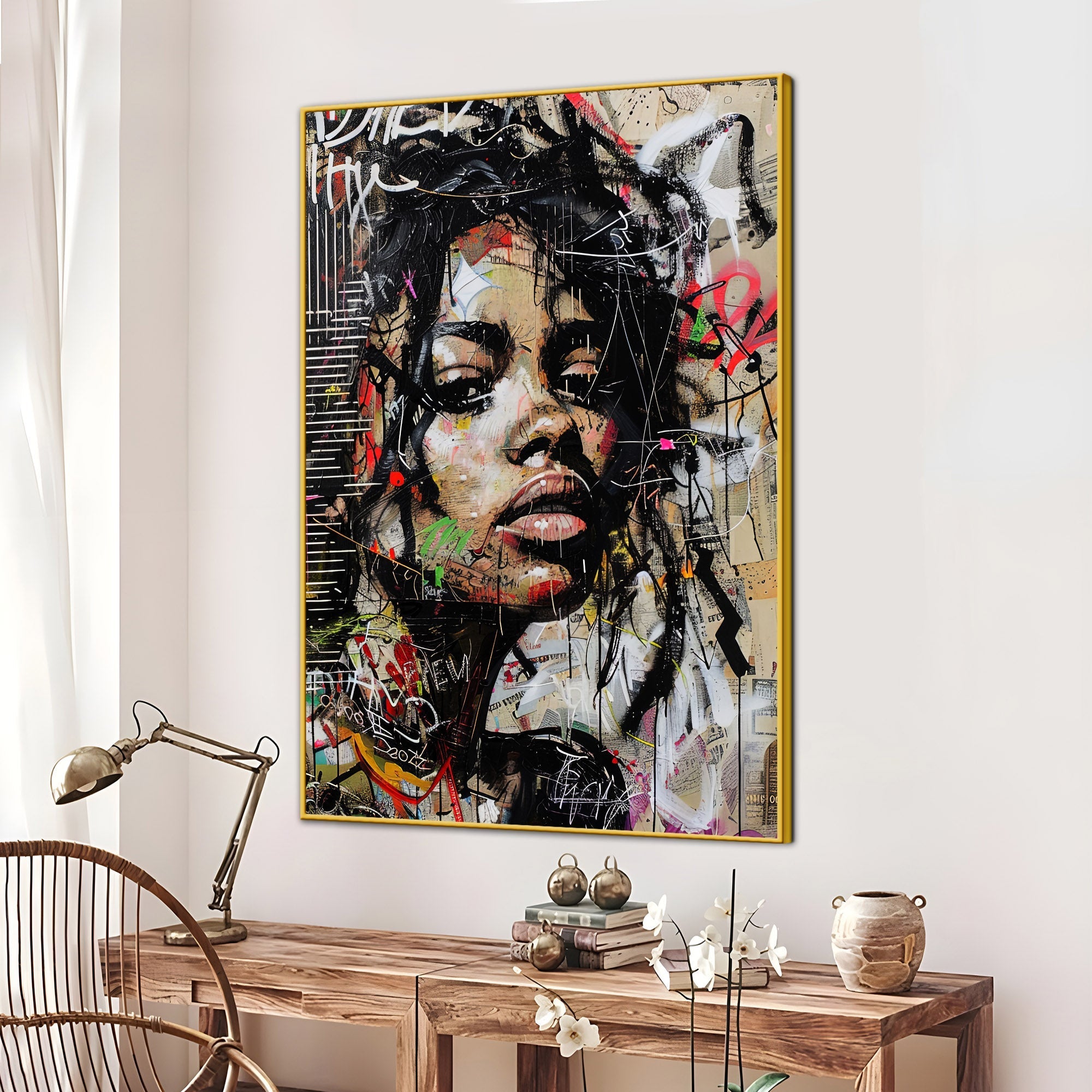 City Muse Street Queen Cotton Canvas Wall Painting