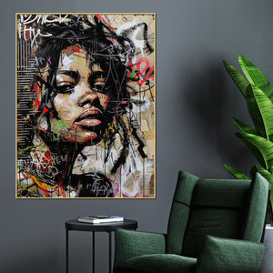 City Muse Street Queen Cotton Canvas Wall Painting