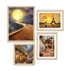 City Street & Moonlight Wall Frame Set of Four