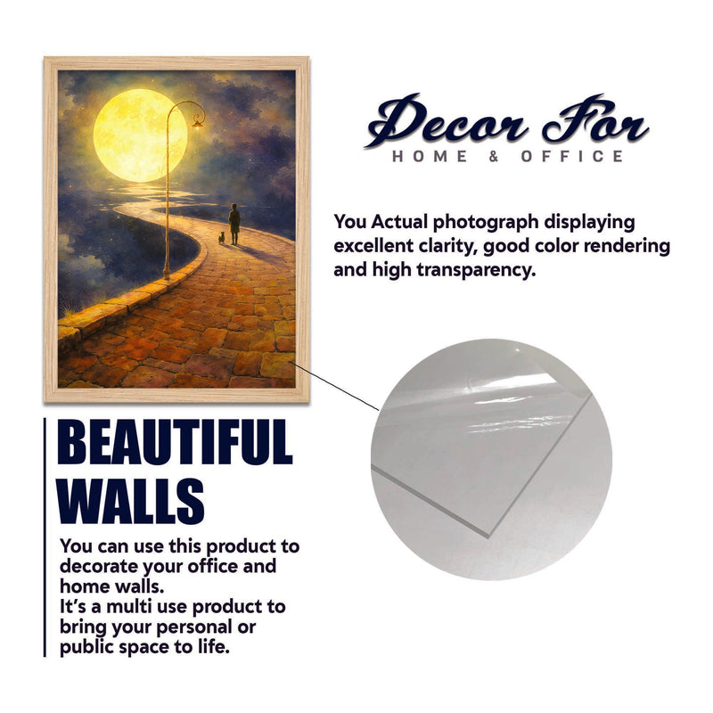 City Street & Moonlight Wall Frame Set of Four