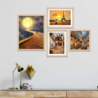 City Street & Moonlight Wall Frame Set of Four