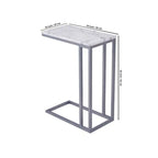 Classic C-Shaped White Marble Designer Side Table