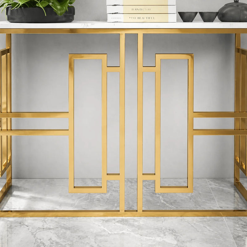classic-console-table-with-white-marble-in-golden-metal-finish